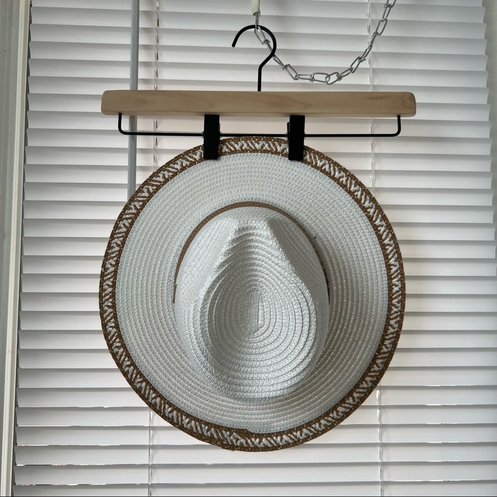 White Straw Fedora Hat
